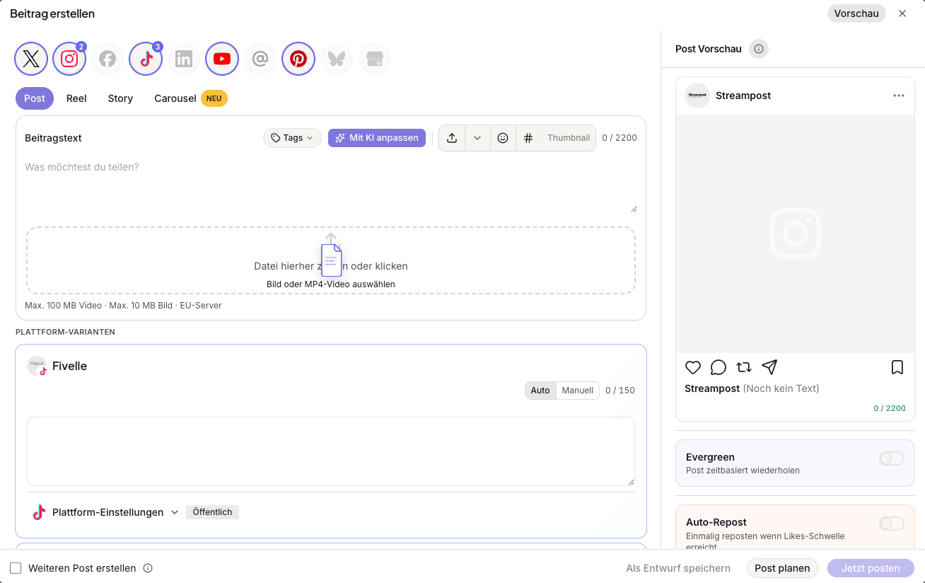 Screenshot / Video · Editor